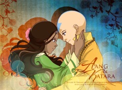 Aang and Katara by *selin marsou