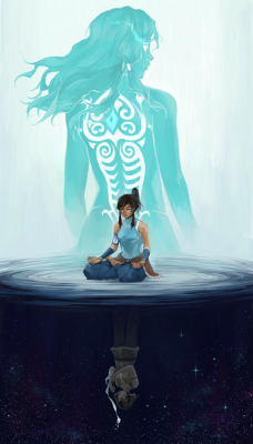 crys-sketchblog:So yeah here’s the full illustration of Korra I’ve been working on some weeks ago! I had lots of theories as to why I chose to draw all her versions this way, but I already forgot most of them LOL so just hope you enjoy anyway uvu