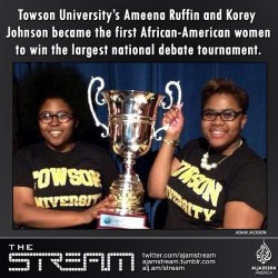 blackwomanabout2explode:dynastylnoire:saashepsu: Another one not covered nationally!!!!!! by saashepsu http://ift.tt/1v6unn3  YESSSSSSSSSSSSSSSS  Congratulations to Ameena and Korey! You make us proud!!!   My mama&rsquo;s alma mater