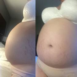 fatty-katty-bbw:  My owner made me do a water bloat after I ate, and I surprisingly drank two tall bottles of water! I’m so maxed out I can barely get up without some extra effort aha as you can see I’m super duper round 😍 (ps if you are a female