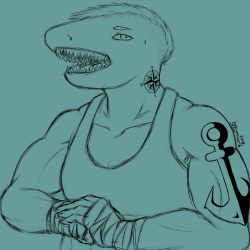 Doing some re-designs on my shark girl and wow I still can&rsquo;t get the perspective right on that arm but oh well the muscles are a bit better and I&rsquo;m liking her tats more. I&rsquo;m probably going to give her more and maybe work on this more,