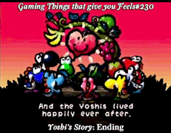 gamingthingsthatgiveyoufeels:  Gaming Things that give you Feels #230 Yoshi’s Story: Ending submitted by: rozola 