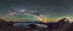 space-pics:  [OC] ‘Warden’ - Crater Lake Oregon [2040x857]http://space-pics.tumblr.com/