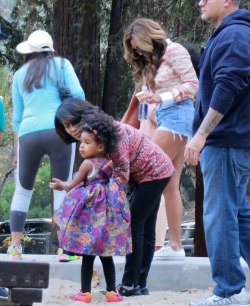 hellyeahbeyonce:  Family bonding at Griffith Park in LA on Saturday.