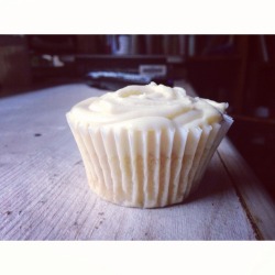 Baked a cupcake today! Vanilla with white chocolate frosting.