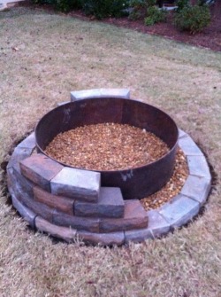 sweetestesthome:  Building a fire pit