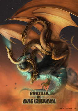awesomedigitalart:  Godzilla Vs Ghidorah Version 2 by NoBackstreetboys