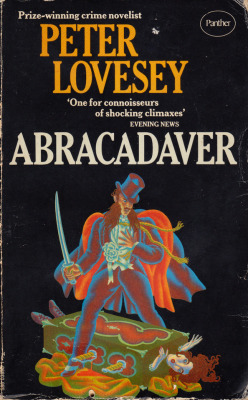 Abracadaver, by Peter Lovesey (Panther, 1974).From a second-hand bookshop in Victoria, Gozo.