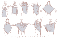 dailyriana:  I finally managed to acquire a poncho in the style of the ones my characters in my comic wear and these are the first in a series of studies of it I’m making. Ponchos are very unusual and it’s wonderful that I no longer have to guess