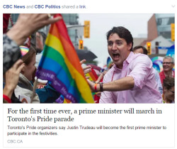 bigwands:  mypatronusisrorypond:  billiethepoet:  emilianadarling:   Thanks, JT. :3 Also – this will be the first time he’ll march in Toronto’s pride parade as the Prime Minister. He’s been to pride lots of times before.  That moving to Canada