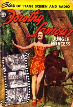 gentlemanlosergentlemanjunkie:  Dorothy Lamour, Jungle Princess, Vol. 1, no. 3, August 1950. (via Pencil Ink comic book artists blog 1950s 1960s 1970s 1980s : Dorothy Lamour Jungle Princess #3 - Wally Wood art) 
