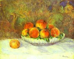 impressionism-art-blog:Still Life with Peaches via Pierre-Auguste Renoir