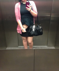 mylittleblackandwhitelies:  Sneaky elevator shenanigans and upskirts. I’m like a slutty terrorist all up in this elevators business. Sorry not sorry!