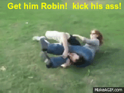 I once saw a woman beat up her boyfriend just like this in a park.It was deliciously erotic watching him squirm and thrash about. But of course he was unable get up and he had to give up.  The entire crowd cheered her as she stood up over him.
