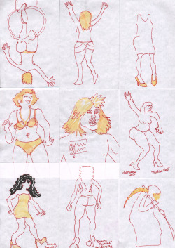 Here&rsquo;s a collection of some drawings that I did at the Buttcracker.   This is nine sheets of 4&quot;x6&quot; pieces of paper that I scanned together.   Drawing people that are moving is challenging, but also a different kind of fun than the