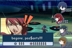 Mitsuru is the only reason why I like Persona 3 and in Arena the coat thrown on her victims I just love a snobby woman &lt;3