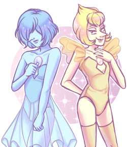 themangoart:  //shows up late to the blue &amp; yellow pearl fan art hype party &lt;:^D 