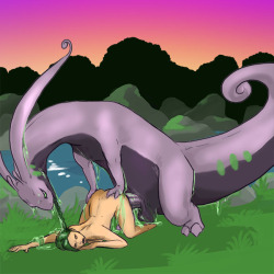 doyourpokemon:  Even that large, Goodra’s slick enough to slide right in. 