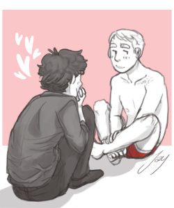 jayspants:  The first red pants monday! Just barely getting it in there, for the first anniversary yeah! This is actually the first red pants I ever drew quite some time ago, but never shared with anyone, I just hadn’t finished the Sherlock until
