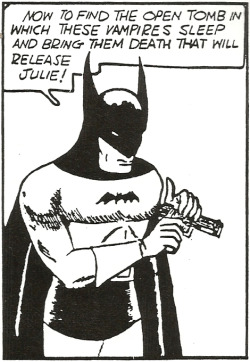 Panel from Batman No. 32, October 1939, by Bill Finger and Bob Kane. From Batman &amp; Me, by Bob Kane with Tom Andrae (Eclipse Books, 1989). From Orbital Comics in London.