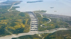 The Giant’s Staircase Spillway at the Robert-Bourassa ReservoirThe Robert-Bourassa Reservoir is an impressive landscape feature in  Canada. It is a man-made lake situated in the northern section of the  Canadian city of Quebec, created in the 1970s.