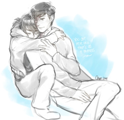 sillydoodler:  Sorry I’m going deeper with this submarine. I’ll try to draw something un-doodle-ish next time.Meanwhile, have some fluffy Hamadacest, with AU spice of Burnt!Tadashi and Aged!Hiro. Also dunatdan this is for you, now get pumped up and