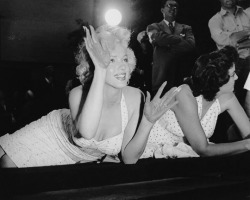missmonroes:  Marilyn Monroe and Jane Russell at Grauman’s Chinese Theatre, 1953 