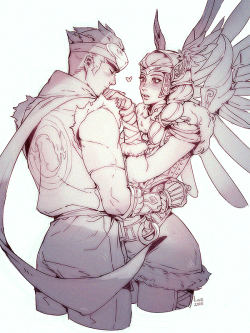 martasketch:  Genj/Mercy commission for Nancy!  boy do I love being able to draw Mercy so much 