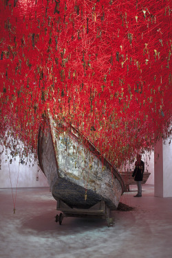 itscolossal:  Installation Artist Chiharu Shiota Casts a Tangled Web of Thread and Keys at This Year’s Venice Art Biennale