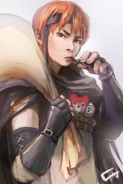c-dra:Some Fire Emblem, as requested by tasobi! I’ve only ever played the demo for FE:A, but it’s definitely a game on my to-do list.  So here’s some Gaius!  Sorry he kinda looks like he’s a part of some k-pop group haha