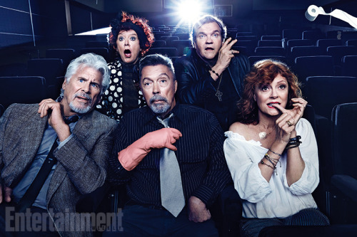 blondebrainpower: (Bottom row) Barry Bostwick as Brad Majors, Tim Curry as Dr. Frank N. Furter, Susan Sarandon as Janet Weiss   (Top row) Patricia Quinn as Magenta and Meatloaf as Eddie. 40th Anniversary The Rocky Horror Picture Show 2015 