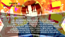 sircuddlebuns:  katnel88:  &ldquo;Know your Hetalia&rdquo;♥♦♥♦♥♦  no. do not repeat any of this. hetalia memes are never funny and never were funny and will never ever be anything but annoying. hetalia memes cause nothing but destruction and