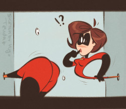 hugotendaz: Helen Parr - Glory Days - Cartoony PinUp Sketch Late night quicky with Mrs Incredible in her red suit.   Newgrounds Twitter DeviantArt  Youtube Picarto Twitch    possibilities~ &lt; |D’‘‘