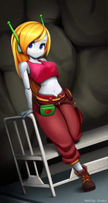 robothousecomix:  neocoill:  Cave Story became 10 years old last Sunday so I had to draw something since it’s one of my fav games after all, together with La-Mulana. Visit my gallery!  and yep had to reblog!  Can&rsquo;t pass up on a cute, nude Curly!