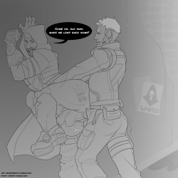 buibuiboota:  I may color this in the future/give it a decent background :’D  HI-REZ Fanart for @sepzet‘s amazing Reaper76 smut fanfiction. no seriously go read it.  Art by me! 