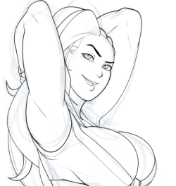 mrpotatoparty:  Cant draw lewds right now, so.Teasing laura wip
