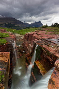 visitheworld:  Triple Falls just before the storm, Glacier National Park / USA (by Ian). 