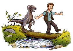 toothlesspolecat:  commission prompt: “chris pratt and blue, but like, calvin and hobbes”you got it, dude, i will absolutely draw that for you