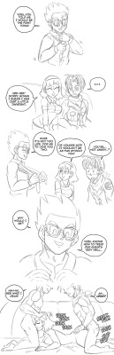 (Part 4 of 4)gaster010010 said to funsexydragonball: When Gohan arrives and see videl and trunks maybe he would say like, Videl san please you told me i would be the first today XDÂ Just for gaster, I changed the dialogue to the first panel to fit the
