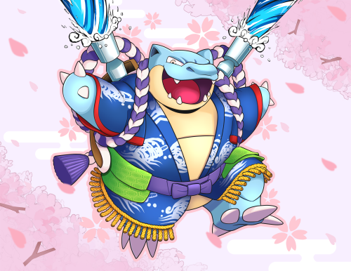 tootsoup:Pokémon Unite’s new season has started and brought a fantastic holowear for Blastoise!🌸🌊