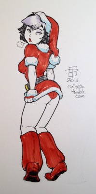 callmepo:  Santa’s little helper needs a bigger uniform.  Cool down sketch. 