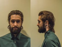 itslostinwonderland:  brooke-anthony:  caseyngarner:  Brooke Anthony  by: Casey Garner   Greasy mullets and asymmetrical curly mustaches make for interesting portraits.  Perfect man.