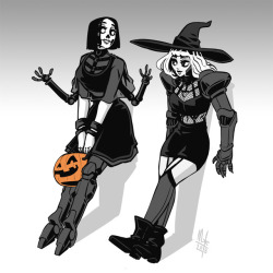 bigmsaxon:Cybergirls getting in the Halloween spirit.