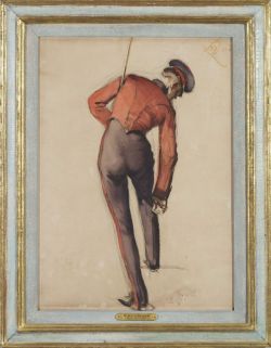 privatecabinetstuff:  William Bruce Ellis Ranken, watercolour on paper painting, Sketch of British Cadet (1913)  