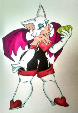 roskiiuniverse:I did rouge doodles and did some redesigning on her and knuckles