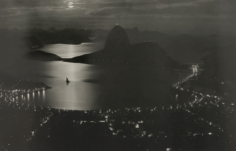 Botafogo Bay and Rio de Janeiro at night, September 1920.Photograph by Carlos Bippus, National Geographic