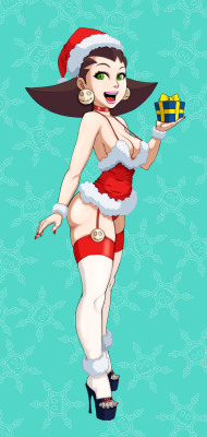 soubriquetrouge:  Merry Titsmas from Tron Bonne Kickass lineart by LM, which can be found here http://lmsketch.tumblr.com/post/38933054110  fantastic job