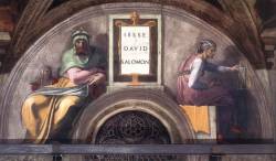 artist-michelangelo: The Ancestors of Christ: David, Solomon, 1511, Michelangelo Buonarroti Medium: fresco 