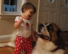 paragonikathryn:  This toddler just discovered she can, in fact, hug dogs. And she is fucking proud. 