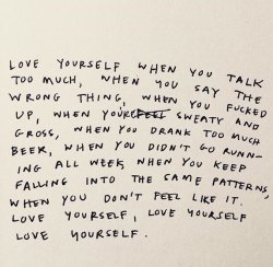 boxcutterzine-reblogs:  Try again the next day, but love yourself. ❤️